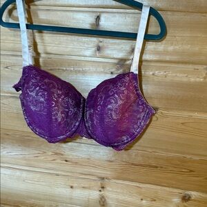 ThirdLove Plum Lace Underwire Bra with Cream Straps